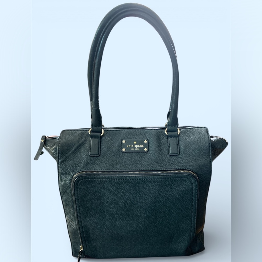 Kate Spade Fernrose Baxter Street Shoulder Tote Bag Purse in Asphalt EUC